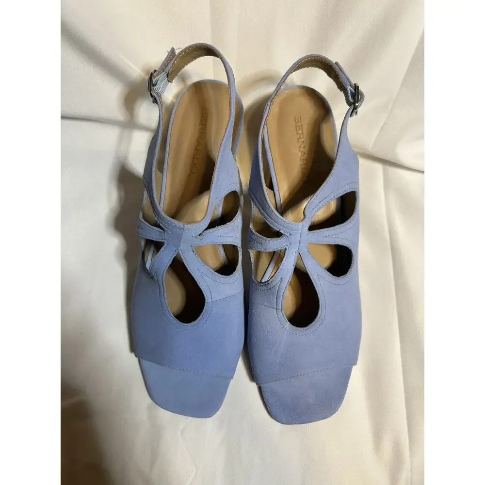 Bernardo Lainey Mid Heel Sandal Cornflower Blue Womens Size 9.5 M‎ #A2